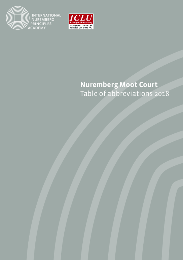 Table of Abbreviations Nuremberg Moot Court 2018