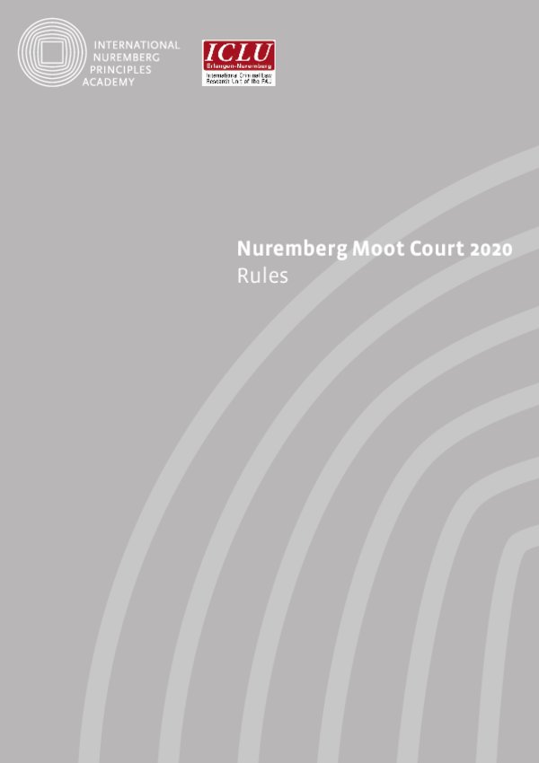 The Rules of the Nuremberg Moot Court 2020